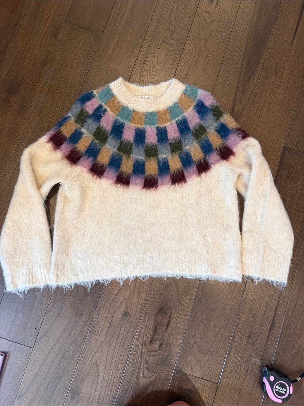 Madewell Sorenna Brushed Checkerboard Sweater in Size Medium - C71-014